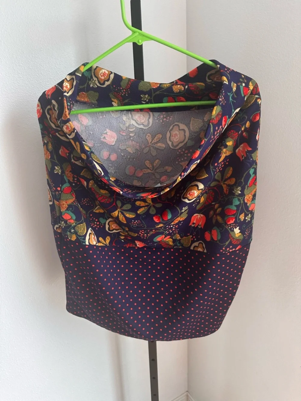 Lularoe Navy Floral and Polka Dot Pencil Skirt 2X